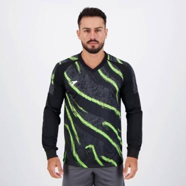 Imagem de CAMISETA M/L GOLEIRO SUBLIMADA CELENO 04457-PVC - PRETO/VERDE G