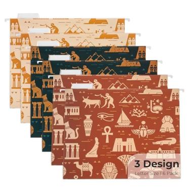 Imagem de Y YOMA Pacote com 6 pastas de arquivo decorativas tamanho carta tabuleiro de damas organizador de pastas de arquivo bonito para armário de arquivo, escritório, casa, com abas ajustáveis de corte 1/5,