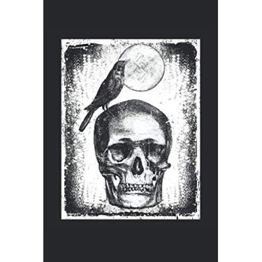 Imagem de Skull and Crow Notebook: Satanic Goth Black and White Design - Notebook, Notepad, Journal, Composition Book, Planner or Diary.