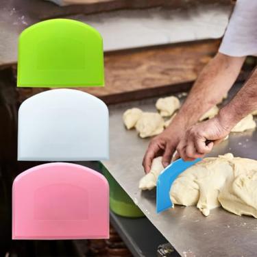 Imagem de Espátula de tigela, ferramenta de cortador de massa multiuso de plástico flexível, raspadores de alimentos para assar massa de pão, bolo, fondant, gelo, conjunto de 3 peças