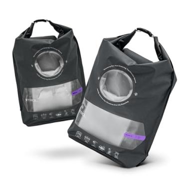 Imagem de ETROL Máquina de lavar portátil, máquina de lavar manual leve para viagens, acampamento, lavanderia, roupas de bebê, não elétrica, com saída de água inferior e compartimento - G, cinza, 2 peças