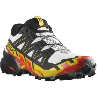 Imagem de Salomon T nis de caminhada masculino Speedcross 6, Branco/preto/amarelo imp rio, 9