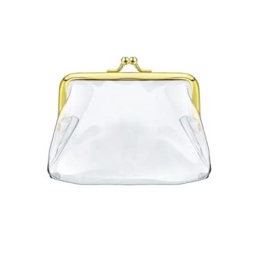 Imagem de Bolsa de joias com clipe de boca de ferro, linda bolsa de moedas transparente, Dourado