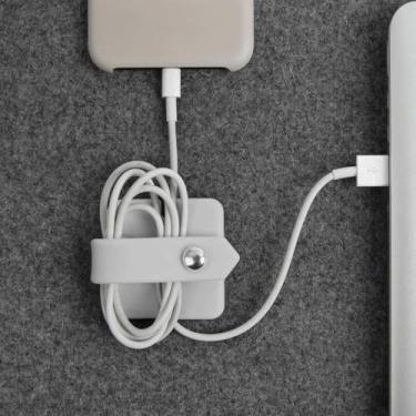 Imagem de 1 unidade de silicone para fone de ouvido, enrolador, fio, prendedor retrátil, bolsa de armazenamento, suporte para fone de ouvido (cinza)