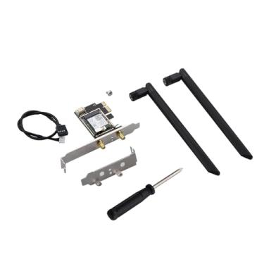 Imagem de Placa WiFi sem fio AX210 WiFi 6E PCIe, adaptador Bluetooth 5.3, Tri-Band 2,46GHz/5,8GHz/6GHz, placa de rede para Win 11/10 64Bit