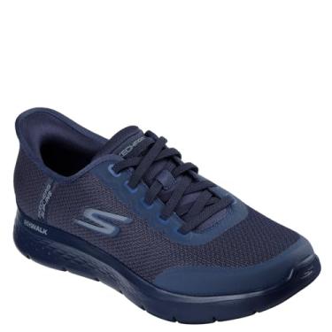 Imagem de Skechers Tênis masculino Hands Free Slip-ins Go Walk Flex-Netro, Azul-marinho, 40