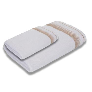 Imagem de Jogo Com 2 Toalhas Luxury Soft Beka 360 G m² 1 Banho + 1 Rosto Luxo Branco