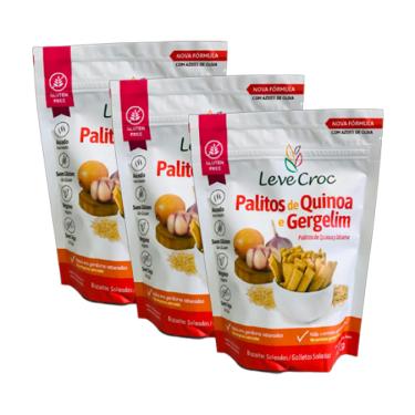 Imagem de Kit 3X: Biscoito Palito Quinoa/Gergelim S/Gl Leve Crock 120g
