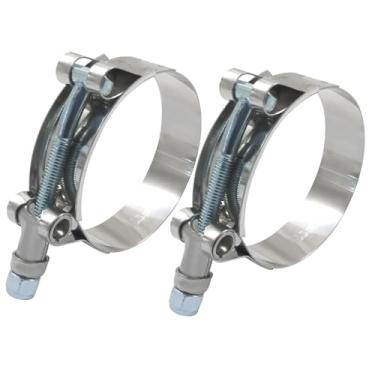 Imagem de Cionyce Braçadeiras de mangueira de parafuso em T de 5 cm (2 peças) - Braçadeira de barra T para ID de mangueira de 5 polegadas, faixa de tamanho 56-64 mm, design seguro à prova de vazamento