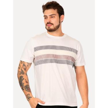 Imagem de Camiseta Tommy Hilfiger Masculina Regular Shadow Global Stripe Branca-Masculino
