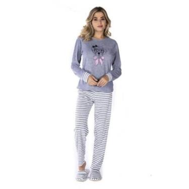 Imagem de Pijama De Inverno Feminino Plus Size Plush Tamanho Especial-Feminino