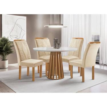 Imagem de Sala de Jantar 4 Cadeiras c Vidro 1,0m - Dublin - Sky Móveis