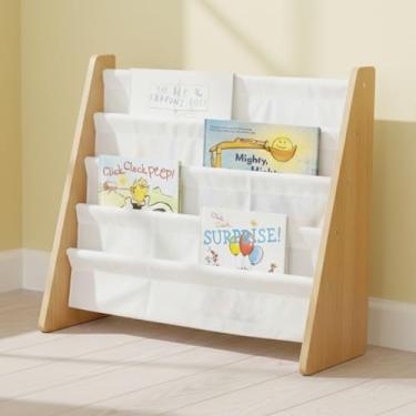 Imagem de Humble Crew, Kids Book Bookshelf De Armazenamento De Rack Com Mangas Profundas, Universal Branco Natural Criança Pequena