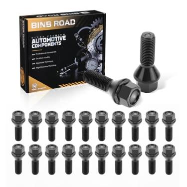 Imagem de BINB ROAD Parafuso de roda 36136781150 M12×1,5 preto compatível com BMW 1 3 5 X Z Series Mini E46 325 E90 E39 E60 E53, 20 peças