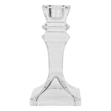 Imagem de Castiçal De Vidro Clarioné 15,5cm Decorativo De Luxo Plus - Hauskraft