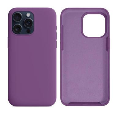 Imagem de Capinha Compatível com iPhone 15 Pro Max Silicone Aveludada - GCM CASE