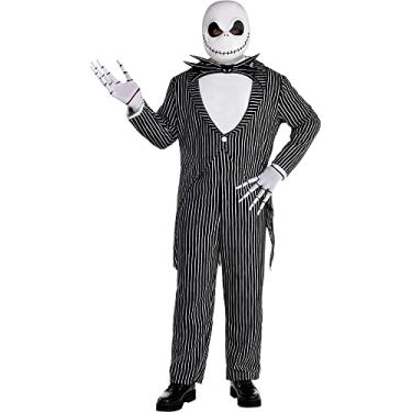 Imagem de Amscan Fantasia de Jack Skellington para adultos, Disney, O pesadelo antes do Natal, plus size, com acessórios