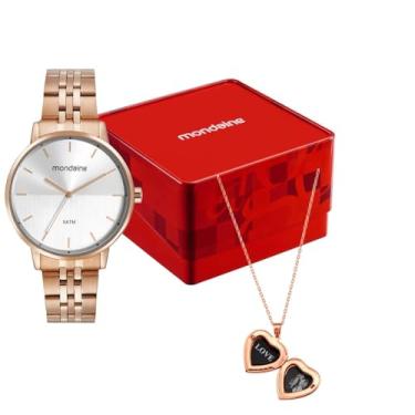 Imagem de Mondaine Kit Relógio Feminino Aço Analogico com Colar Kit Relógio Feminino Mondaine Aço Analogico com Colar