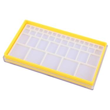 Imagem de ZJchao Caixa de Armazenamento de Peças de Relógio Estojo Organizador de Plástico Com Compartimentos Removíveis para Relojoeiros Parafusos de Joias Ferramentas de Reparo Bandeja de (Amarelo)