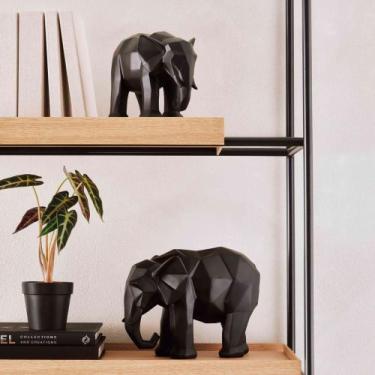 Imagem de Escultura Elefante Em Poliresina Preto 20x25x13 cm M02 - D'Rossi