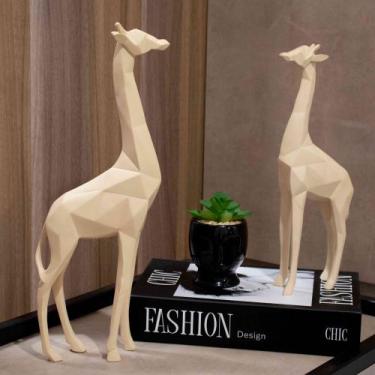 Imagem de Escultura Decorativa Girafa Bege 37x14x5,5 cm M02 - D'Rossi