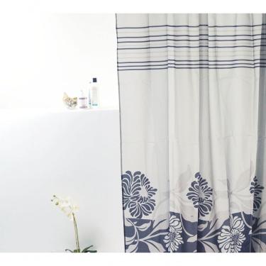 Imagem de Coina Box Poliéster Flor Azul 198x180cm - Uzoo Cortina Box Poliester 1.98x1.80m Flor Azul 821501