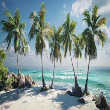 Imagem de Quadro Decorativo de Estampa Cultural de Palmeiras - Arte de Parede com Significado Histórico 50x50cm