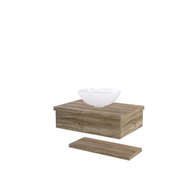 Imagem de Conjunto Bancada C-cuba R35 E Prateleira Metrópole 605 Branco Chess Carvalho