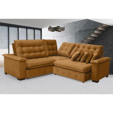 Imagem de Sofá Manchester 2.63x2.63m De Canto, Retrátil E Reclinável - Terra
