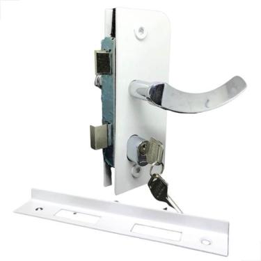 Imagem de Fechadura C/ Maçaneta Porta De Vidro Pivotante 1520ta Branco - Mettall