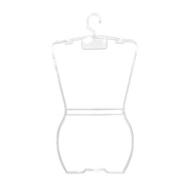 Imagem de kit 10 cabides silhueta acrílico reforçado corpinho expositor organizador de roupa