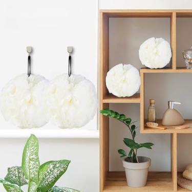 Imagem de Pacote com 4 buchas de esponja de banho, pufe de malha, sabonete corporal e puff de chuveiro