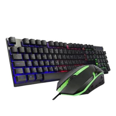 Imagem de Kit Teclado + Mouse Gamer 6400 DPI RGB Rainbow Grafite