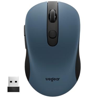 Imagem de Mouse sem fio USB para laptop, PC, Mac, mouse sem fio de 2,4 GHz com 6 botões, 5 níveis ajustáveis de 4000 DPI, mouse de computador óptico portátil ergonômico, vida útil da bateria de 24 meses - verde