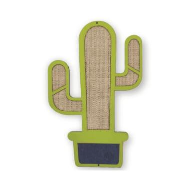 Imagem de Arranhador para Gatos Cacto, Verde Lima e Juta Natural, 58x38cm, Reduz Estresse, Ideal para Afiar Unhas e Alongamento