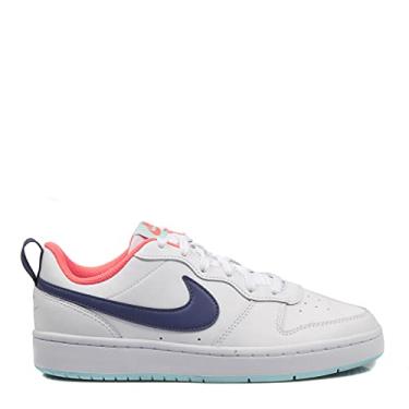 Imagem de Nike Court Borough Low 2 (GS), preto/dourado metálico, tênis para crianças grandes, Branco/Dk Purple Dust - Copa, 17