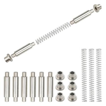 Imagem de Kit de pinos de dobradiça de porta de tempestade K 5131 – Conjunto de 3 peças de reparo de porta de tela com 6 pinos de dobradiça de aço inoxidável, 6 tampas de bucha, 3 molas – Peças de reposição de