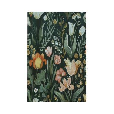 Imagem de DWBGUO Capa decorativa para interruptor com design rústico de tulipas de folha de planta verde 1 gangue sem dispositivo único em branco capas de interruptor de placa de parede para decoração de quarto