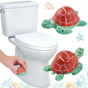 Imagem de SRCVYLT 2 peças de tampas de parafuso de vaso sanitário de tartaruga decorativa, decoração de acessórios de banheiro de tartaruga marinha, tampas de parafuso de vaso sanitário decorativas para casa