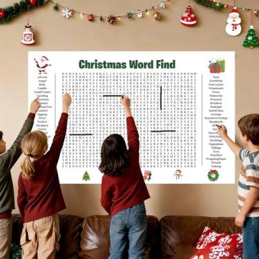 Imagem de virsomier Jumbo Christmas Word Search Poster – Giant 31.5"x20" Wall Game, Poster-Size Word Search, Giant Christmas Activity Poster for Families, Christmas Game (Christmas)