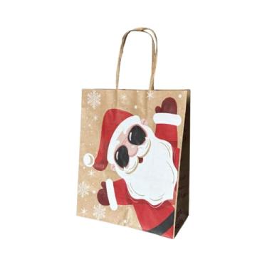 Imagem de Kit 10 Sacola De Papel Kraft Natal Festa Natalina Presente Vários Tamanhos (Noel 17,5cm)