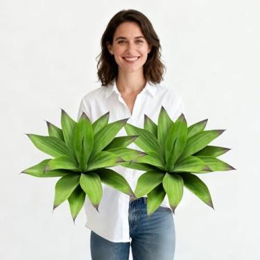 Imagem de ENALGRE Agave artificial falsa Agave 38 cm, vegetação falsa, planta artificial para ambientes internos, decoração de casa, planta de plástico, decoração ao ar livre, decoração de varanda frontal