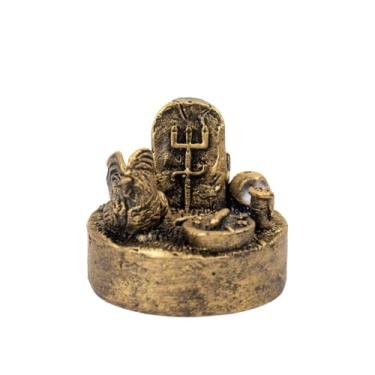 Imagem de Ofertório Exu Caveira Dourado Vintage Resina 5 cm