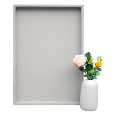 Imagem de Galopgen Bandeja otomana retangular de 50 x 35 cm | Couro PU texturizado, à prova d'água e resistente ao calor para mesas de café/jantar, sofá, cama, entretenimento e festa (bege tranquilo, 50 x 35 cm