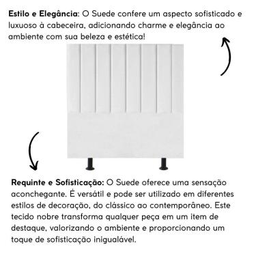 Imagem de Cabeceira Estofada Cama Casal Queen Size 160 Cm Paolla Suede branco
