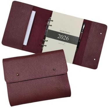 Imagem de Agenda Planner 2026 174-R Personalizada Raffai Couros, Marsala