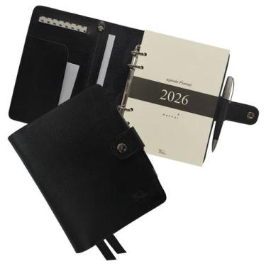 Imagem de Agenda Planner 2026 191-R Personalizada Raffai Couros, Preto