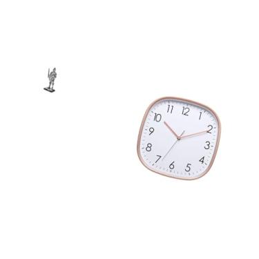 Imagem de Fenteer Escultura de Cavaleiro Vintage, Ornamento de Mesa com Design de Relógio de Parede Digital para Mesa de Escritório, Entrada, Estante, Decoração de Casa