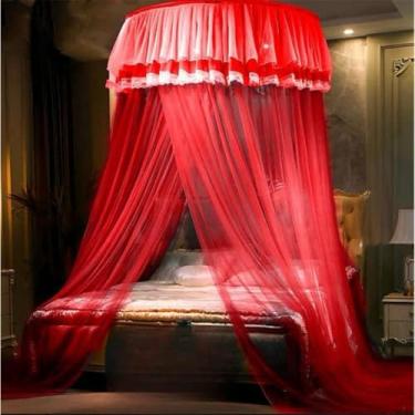 Imagem de Mosquiteiro Indiano Universal Casal Gigante para Cama Box, Queen e Super King - 14m com Abertura Lateral ou Fechado - Proteção Completa Contra Mosquitos(vermelho,PADRÃO BOX/QUEEN)