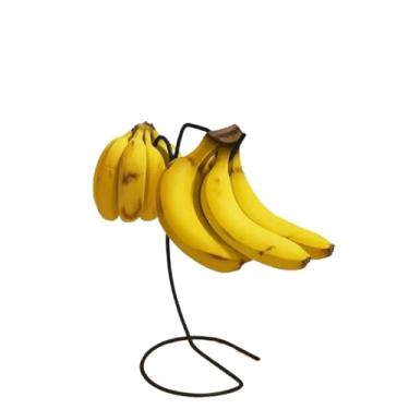 Imagem de Expositor Suporte de Mesa para Bananas – Fruteira com Gancho em Aço para Cacho de Bananas(Preto - 2 Ganchos)